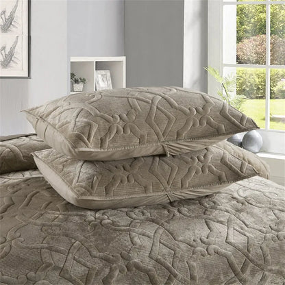 Plume 3 Pc Velvet Light Weight Quilted Comforter Set - Multiple Options
