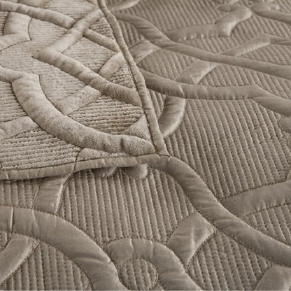 Plume 3 Pc Velvet Light Weight Quilted Comforter Set - Multiple Options