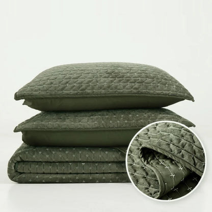 Plume 3 Pc Velvet Light Weight Quilted Comforter Set - Multiple Options