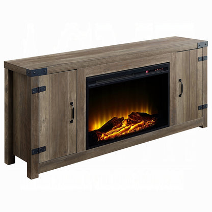 Hearth TV Stand/Storage Fireplace - Rustic Oak