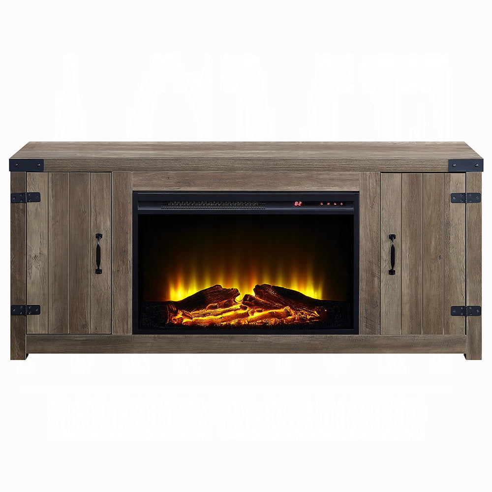 Hearth TV Stand/Storage Fireplace - Rustic Oak