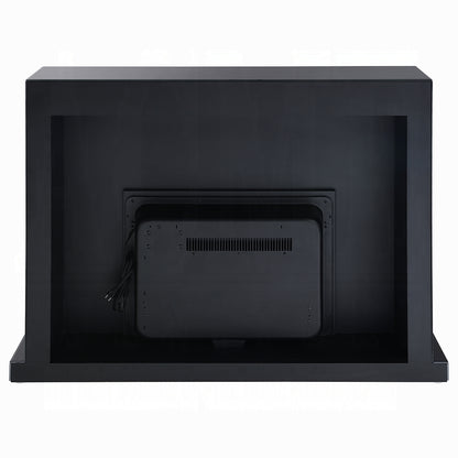 Noir Mirrored Mantel Fireplace - Black