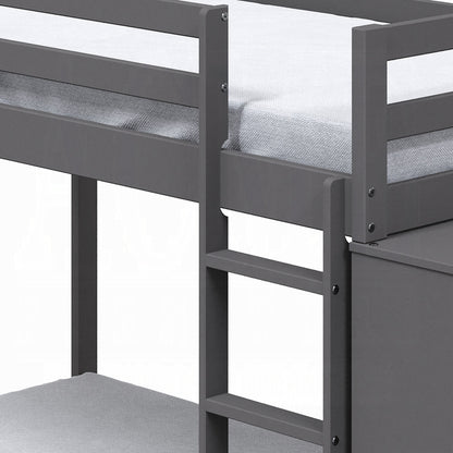 ReForm Creative Home Barney Twin Bunk/Loft Bed W/Drawers & Storage - Grey Free Delivery USA & Canada