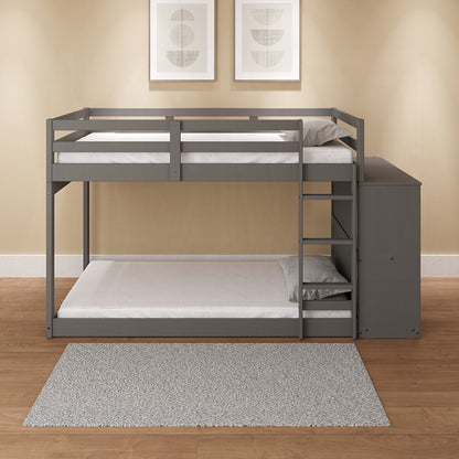 ReForm Creative Home Barney Twin Bunk/Loft Bed W/Drawers & Storage - Grey Free Delivery USA & Canada