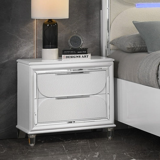 Cassandra LED Nightstand - Pearl White