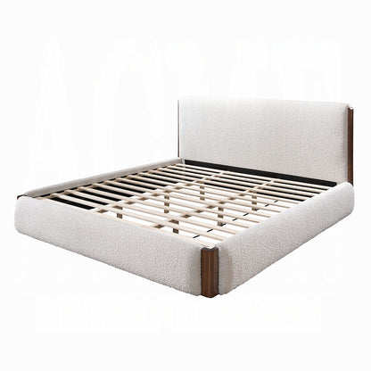 ReForm Creative Home Reggie Upholstered Platform Bed - Cream Free Delivery USA & Canada