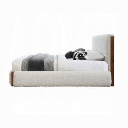 ReForm Creative Home Reggie Upholstered Platform Bed - Cream Free Delivery USA & Canada