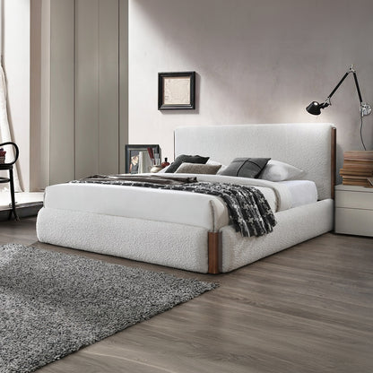 ReForm Creative Home Reggie Upholstered Platform Bed - Cream Free Delivery USA & Canada