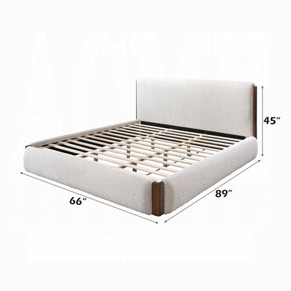 ReForm Creative Home Reggie Upholstered Platform Bed - Cream Free Delivery USA & Canada