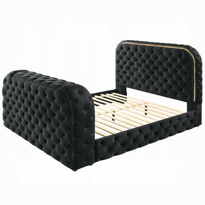 ReForm Creative Home Tagus Smart Platform Bed with LED/ Fireplace/ TV Stand - Black Free Delivery USA & Canada