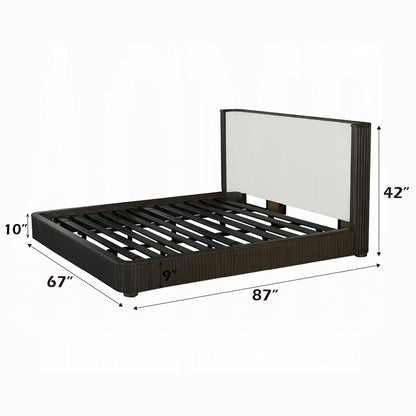 Laffery Luxury Chanel Detail Platform Bed - Espresso