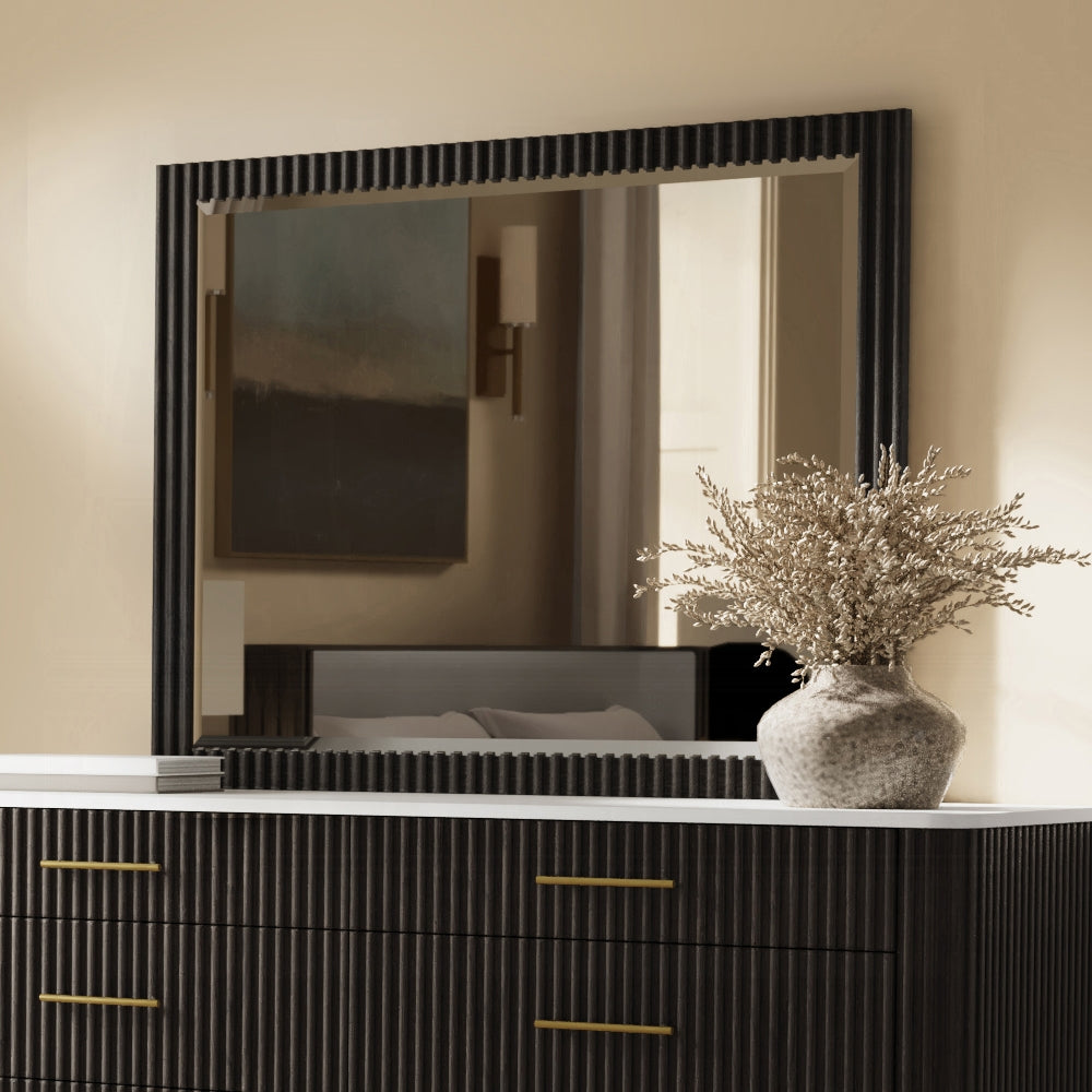 ReForm Creative Home Laffery Luxury Chanel Detail Dresser Mirror - Espresso-Free Delivery USA & CANADA