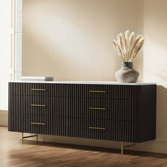 ReForm Creative Home Laffery Luxury Chanel Detail Dresser - Espresso-Free Delivery USA & CANADA
