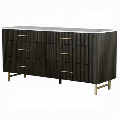 Laffery Luxury Chanel Detail Dresser - Espresso