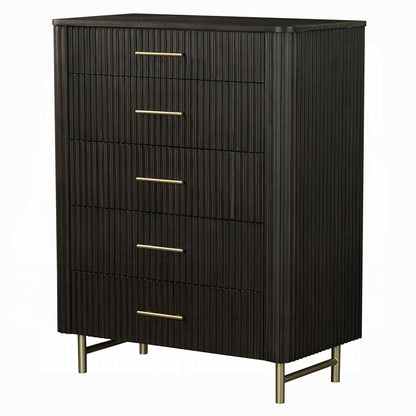 ReForm Creative Home Laffery Luxury Chanel Detail Chest - Espresso-Free Delivery USA & CANADA