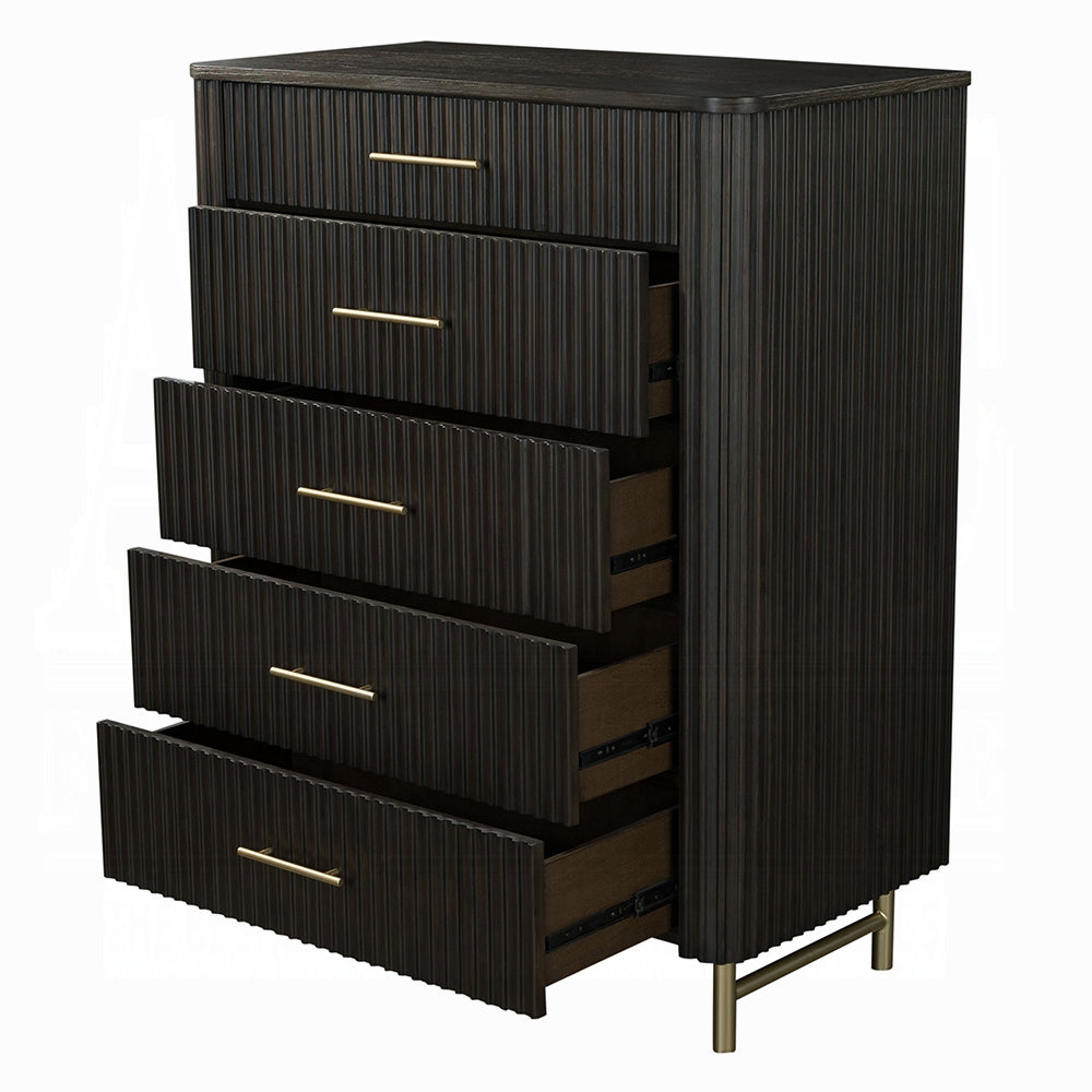 ReForm Creative Home Laffery Luxury Chanel Detail Chest - Espresso-Free Delivery USA & CANADA
