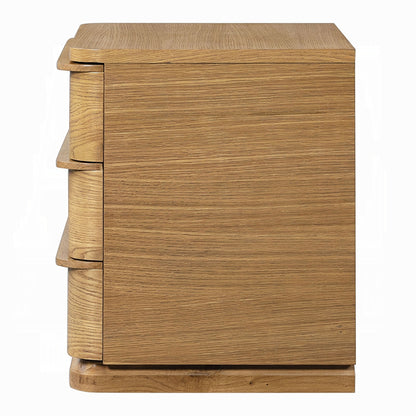 Table de chevet Yami à 3 tiroirs en bois - Chêne beige
