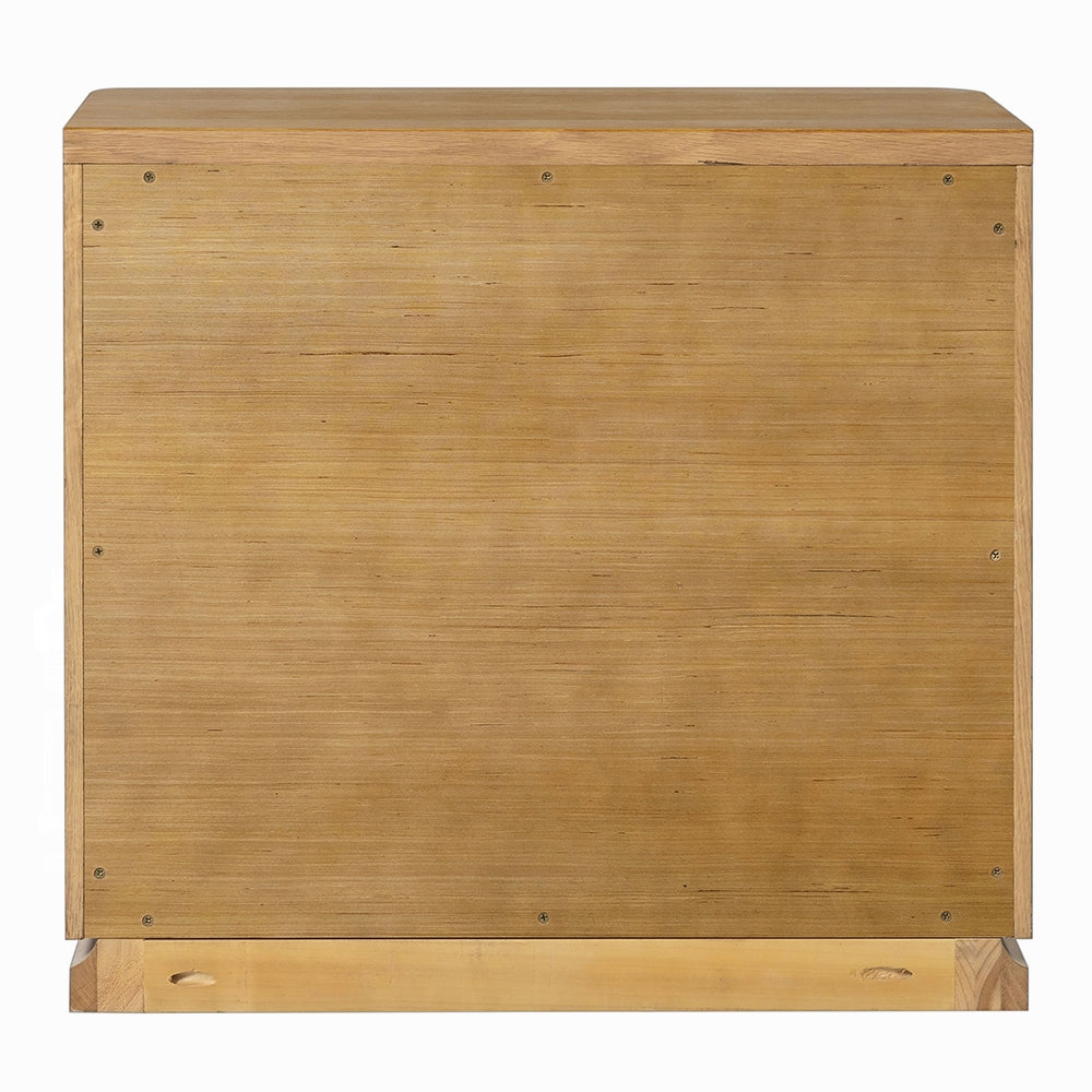 Table de chevet Yami à 3 tiroirs en bois - Chêne beige