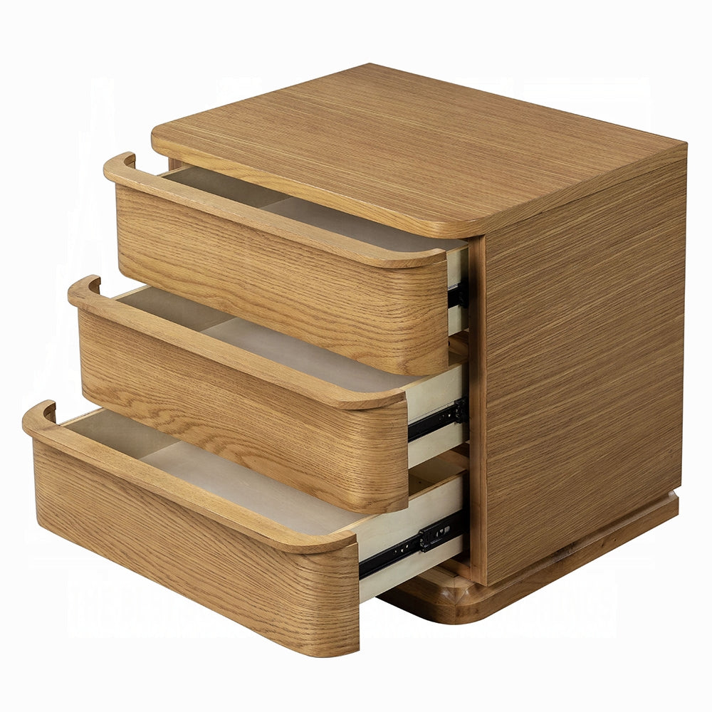ReForm Creative Home Yami 3 Drawer Wood Nightstand - Beige Oak-Free Delivery USA & CANADA