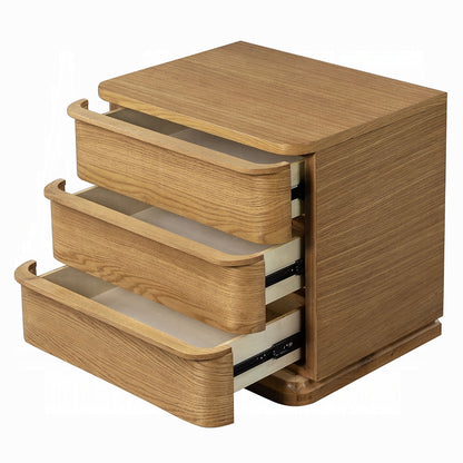 ReForm Creative Home Yami 3 Drawer Wood Nightstand - Beige Oak-Free Delivery USA & CANADA