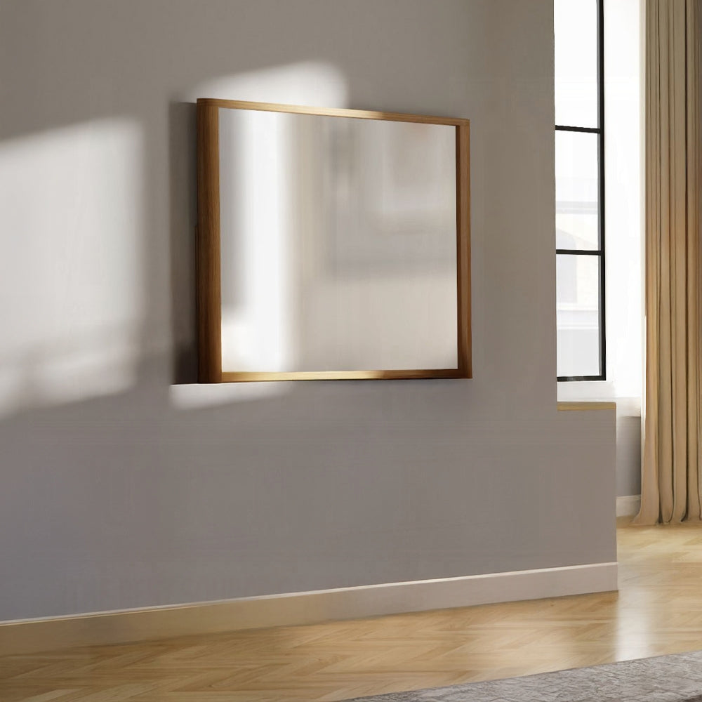 ReForm Creative Home Yami Curved Dresser Mirror - Beige Oak-Free Delivery USA & CANADA