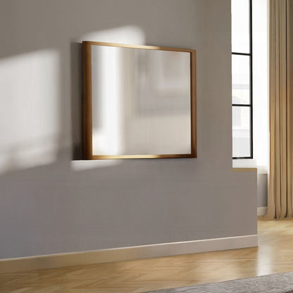 ReForm Creative Home Yami Curved Dresser Mirror - Beige Oak-Free Delivery USA & CANADA