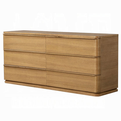 ReForm Creative Home Yami 6 Drawer Wide Wooden Dresser - Beige Oak-Free Delivery USA & CANADA
