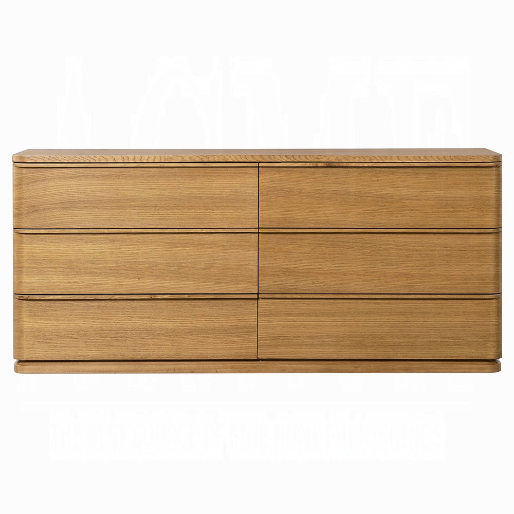 ReForm Creative Home Yami 6 Drawer Wide Wooden Dresser - Beige Oak-Free Delivery USA & CANADA