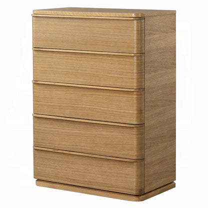 ReForm Creative Home Yami 5 Drawer Tall Wooden Chest - Beige Oak-Free Delivery USA & CANADA