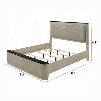 ReForm Creative Home Rhone Luxury Chanel Detail Bed - Greyish Beige Free Delivery USA & Canada