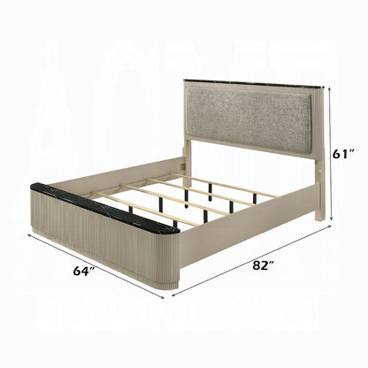 ReForm Creative Home Rhone Luxury Chanel Detail Bed - Greyish Beige Free Delivery USA & Canada