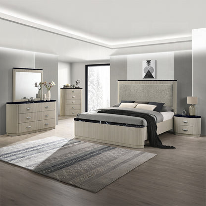 ReForm Creative Home Rhone Luxury Chanel Detail Bed - Greyish Beige Free Delivery USA & Canada