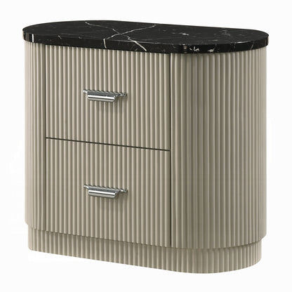 Rhone Luxury Chanel Nightstand - Greyish Beige