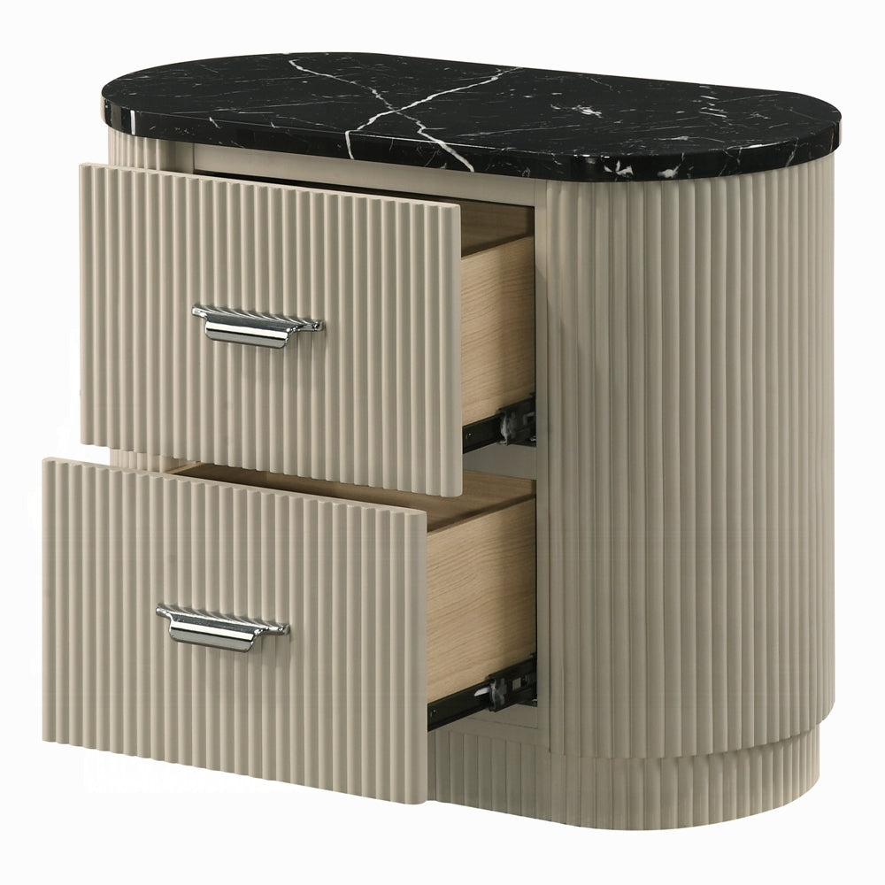 Rhone Luxury Chanel Nightstand - Greyish Beige