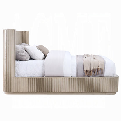 ReForm Creative Home Chianti Luxury Chanel Detail Bed - Light Oak Free Delivery USA & Canada