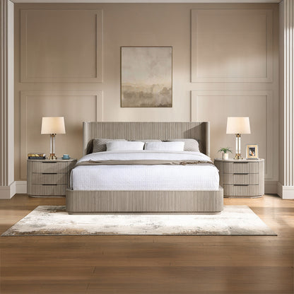 ReForm Creative Home Chianti Luxury Chanel Detail Bed - Light Oak Free Delivery USA & Canada