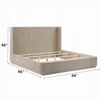 ReForm Creative Home Chianti Luxury Chanel Detail Bed - Light Oak Free Delivery USA & Canada