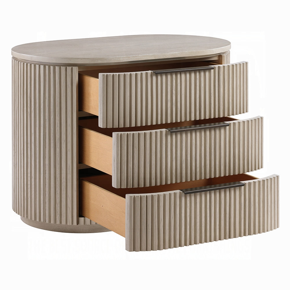 Chianti Luxury Chanel Nightstand w/USB Port - Light Oak