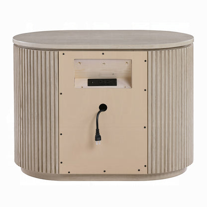 Table de chevet de luxe Chianti Chanel avec port USB - Chêne clair