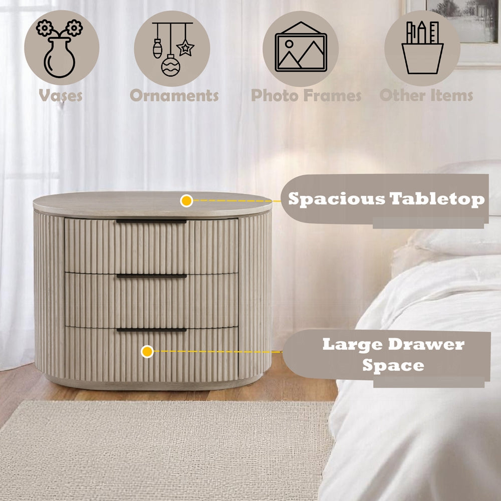 Chianti Luxury Chanel Nightstand w/USB Port - Light Oak