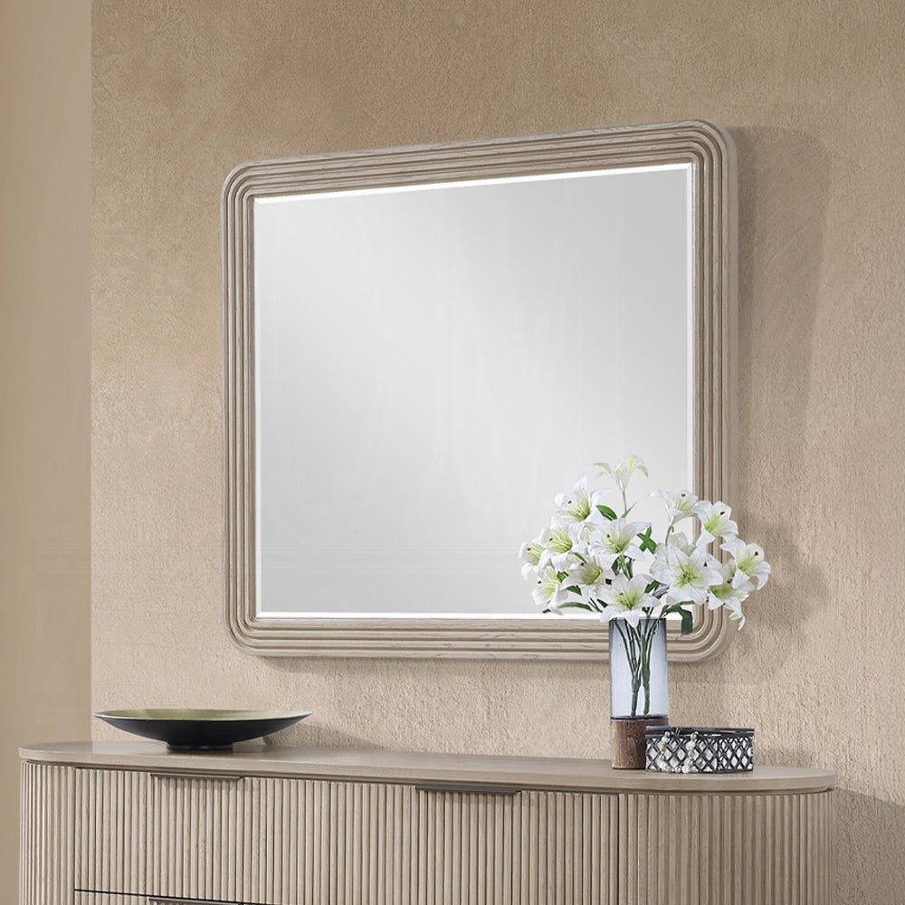 ReForm Creative Home Chianti Luxury Beveled Edge Mirror- Light Oak-Free Delivery USA & CANADA