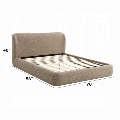 ReForm Creative Home Tapi Upholstered Platform Bed - Beige Free Delivery USA & Canada