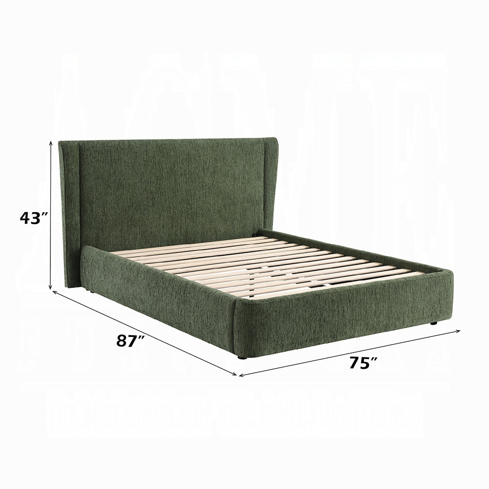 ReForm Creative Home Purus Upholstered Platform Bed - Moss Green Free Delivery USA & Canada