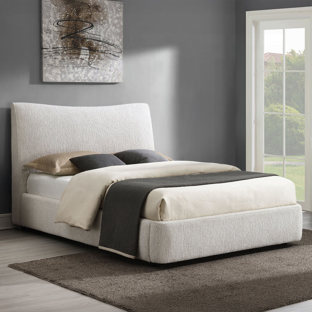 ReForm Creative Home Tocan Upholstered Platform Bed - Beige Free Delivery USA & Canada