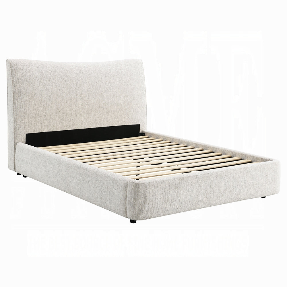 ReForm Creative Home Tocan Upholstered Platform Bed - Beige Free Delivery USA & Canada