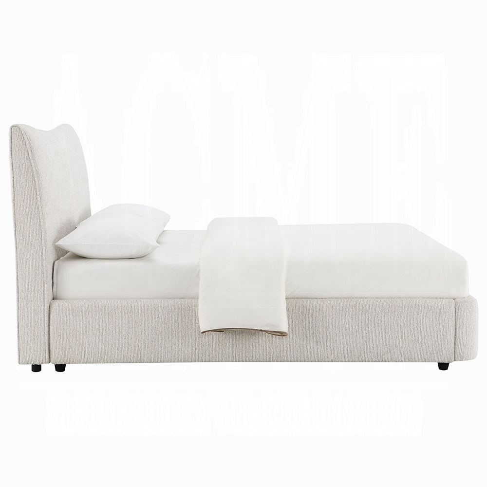 ReForm Creative Home Tocan Upholstered Platform Bed - Beige Free Delivery USA & Canada