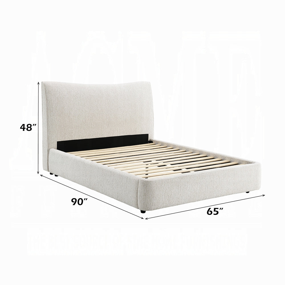 ReForm Creative Home Tocan Upholstered Platform Bed - Beige Free Delivery USA & Canada