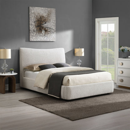 ReForm Creative Home Tocan Upholstered Platform Bed - Beige Free Delivery USA & Canada