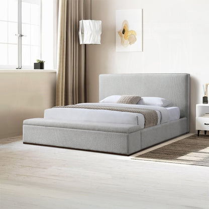 ReForm Creative Home Daisy Storage Upholstered Platform Bed - Grey Free Delivery USA & Canada