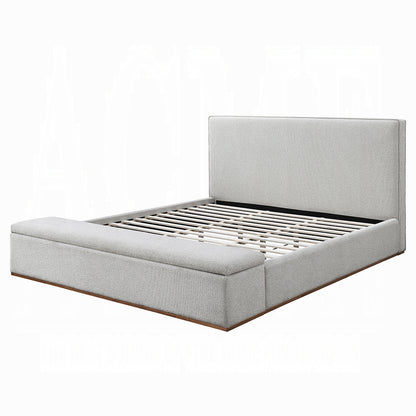 ReForm Creative Home Daisy Storage Upholstered Platform Bed - Grey Free Delivery USA & Canada